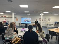 Rachel Jackson teaching Veterinary students at Wrexham University